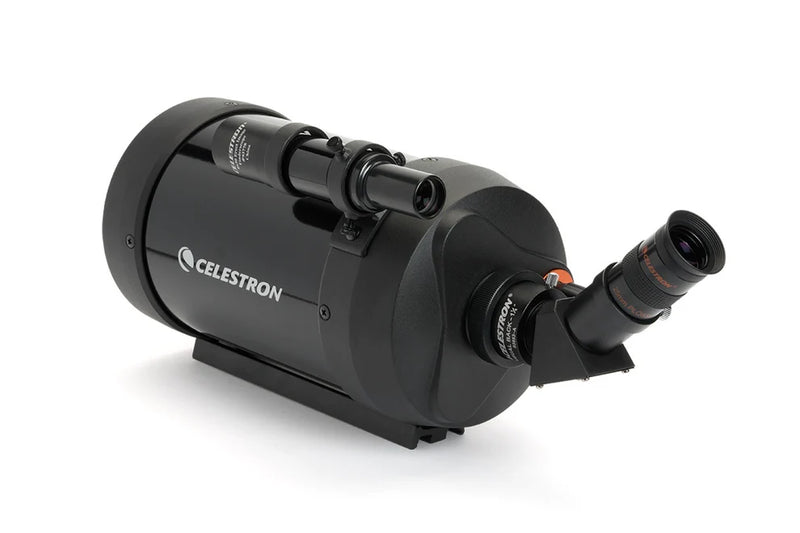 Celestron C5 SCT spotting scope with adjustable eyepiece and sturdy tripod setup for detailed outdoor viewing.