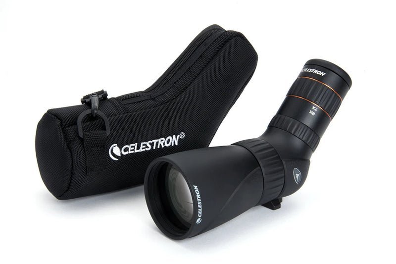 Celestron Hummingbird 9-27x56 ED zoom spotting scope with compact design, large eyepiece, and adjustable magnification.