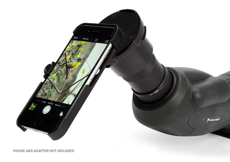 Celestron TrailSeeker 65mm angled zoom spotting scope with 45-degree eyepiece for birdwatching and nature observation.