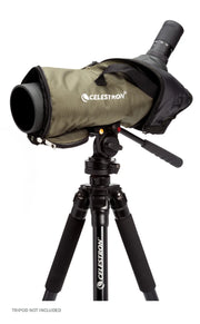 Celestron TrailSeeker 65mm angled zoom spotting scope with 45-degree eyepiece for birdwatching and outdoor observation.