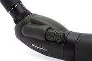 Celestron TrailSeeker 80mm angled zoom spotting scope with adjustable eyepiece and sturdy tripod for outdoor wildlife viewing.