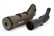 Celestron TrailSeeker 80mm angled zoom spotting scope with tripod mount, ideal for wildlife and nature observation.