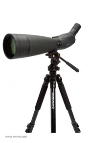 Celestron TrailSeeker 100mm angled zoom spotting scope with 45-degree eyepiece for outdoor birdwatching and nature observation.