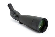 Celestron TrailSeeker 100mm angled zoom spotting scope with 45-degree eyepiece for outdoor birdwatching and nature observation.
