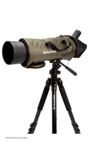 Celestron TrailSeeker 100mm angled zoom spotting scope with 45-degree eyepiece for outdoor wildlife observation.