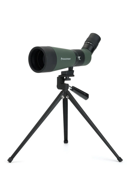 Celestron LandScout 12-36x60 binoculars with table-top tripod and smartphone adapter for versatile outdoor viewing.