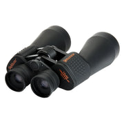 Celestron SkyMaster 12x60 Porro binoculars with large objective lenses, black body, and textured focus wheel for stargazing and viewing.