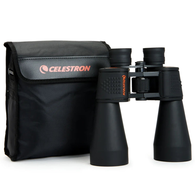 Celestron SkyMaster 12x60 Porro binoculars with large objective lenses and ergonomic design for enhanced stargazing and outdoor viewing.