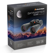 Celestron SkyMaster 12x60 Porro binoculars with large objective lenses and ergonomic design for clear, detailed viewing.
