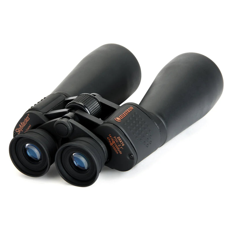Celestron SkyMaster 25x70 Porro binoculars with large objective lenses and sturdy design for astronomy and outdoor viewing.