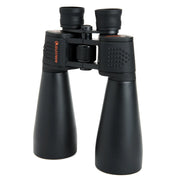 Celestron SkyMaster 15x70 Porro binoculars with large objective lenses, black body, and textured grip for enhanced viewing.
