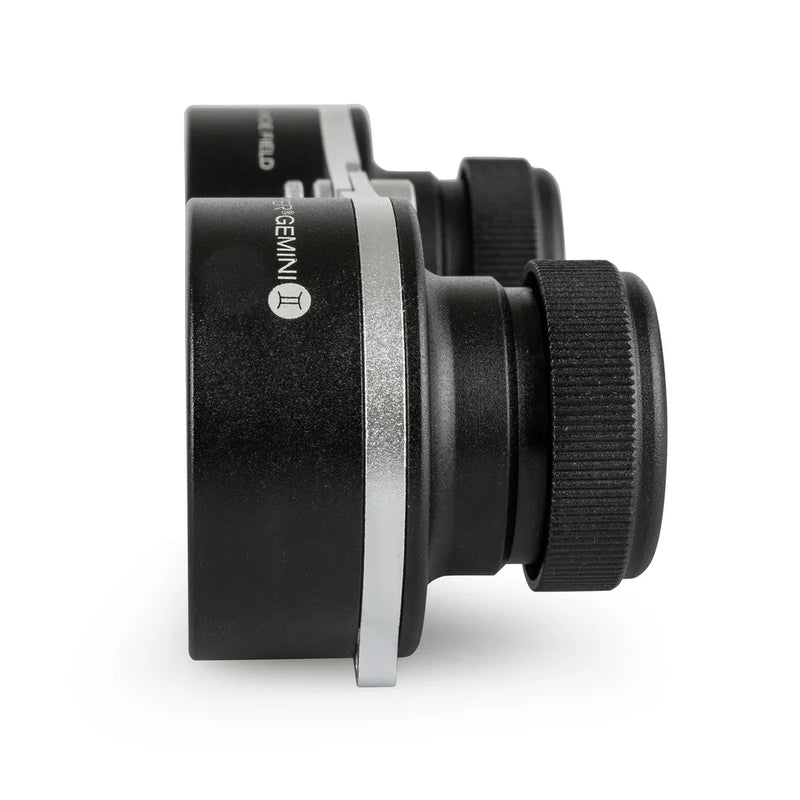 Celestron SkyMaster Gemini 2x40mm binoculars with ultra-wide field of view, black body, and textured grip for outdoor stargazing.