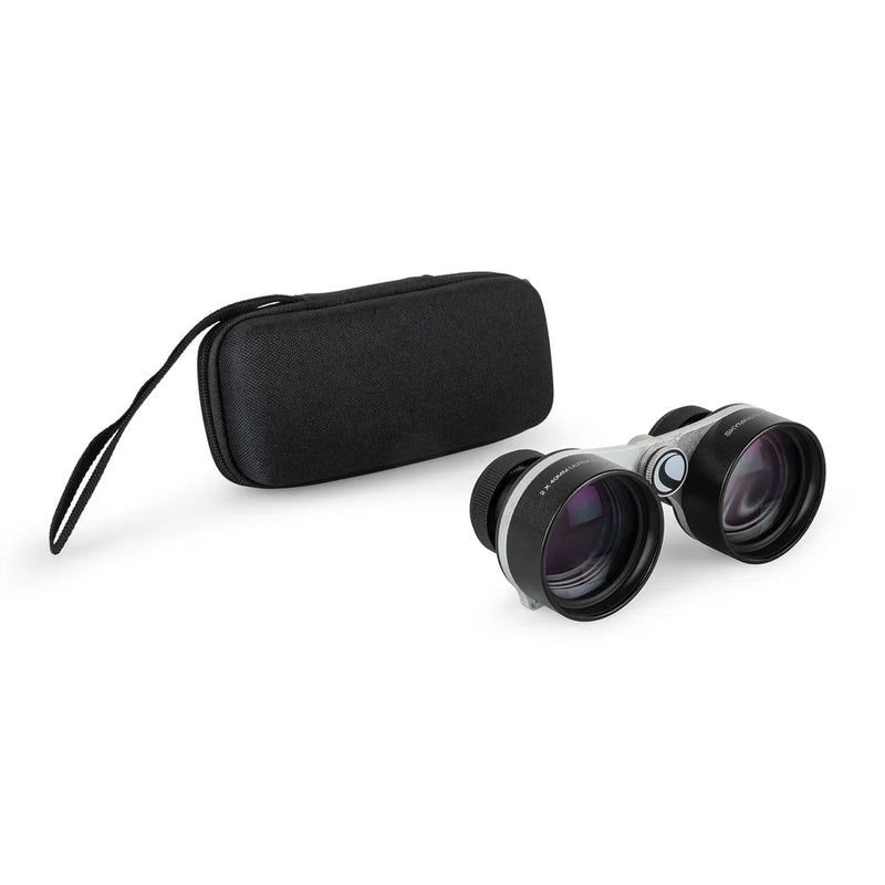 Celestron SkyMaster Gemini 2x40 binoculars with ultra-wide field of view and large objective lenses for enhanced viewing.