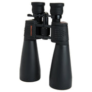 Celestron SkyMaster 15x-35x70 zoom porro binoculars showing large objective lenses and adjustable zoom control.