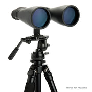 Celestron SkyMaster 15x-35x70 zoom porro binoculars showing large objective lenses and adjustable zoom control for outdoor viewing.