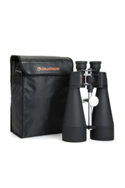 Celestron SkyMaster 20x80 Porro binoculars in carrying case, featuring large objective lenses and outdoor viewing design.