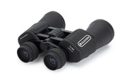 Celestron Cometron 7x50 Porro binoculars with large objective lenses and ergonomic design for astronomical viewing.