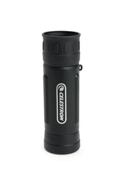 Celestron UpClose G2 10x25 roof monocular with compact design, black body, and included packaging.