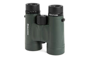 Celestron Nature DX 8x42 roof binoculars with black body, featuring large lenses and compact design for outdoor wildlife viewing.