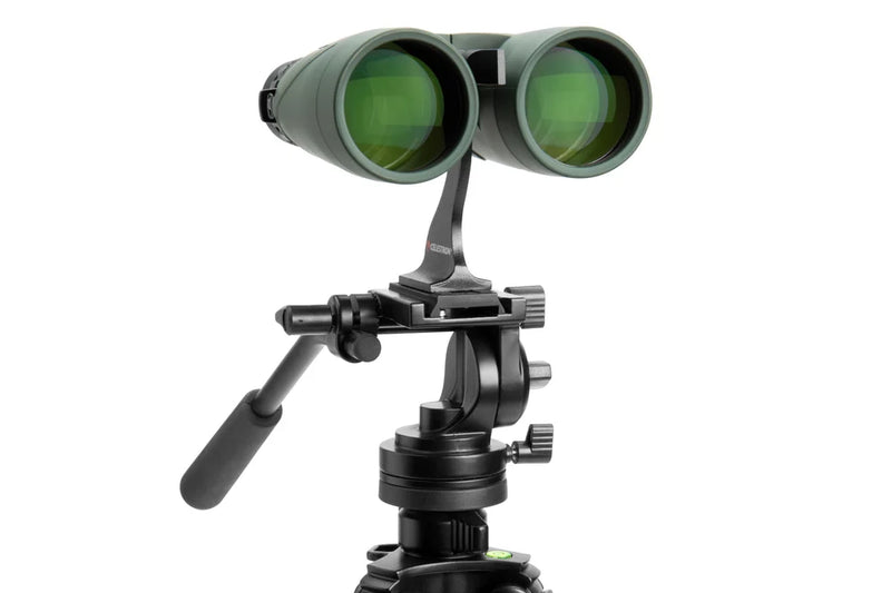 Celestron Nature DX 12x56 roof binoculars showing large objective lenses and durable rubber armor for outdoor wildlife observation.