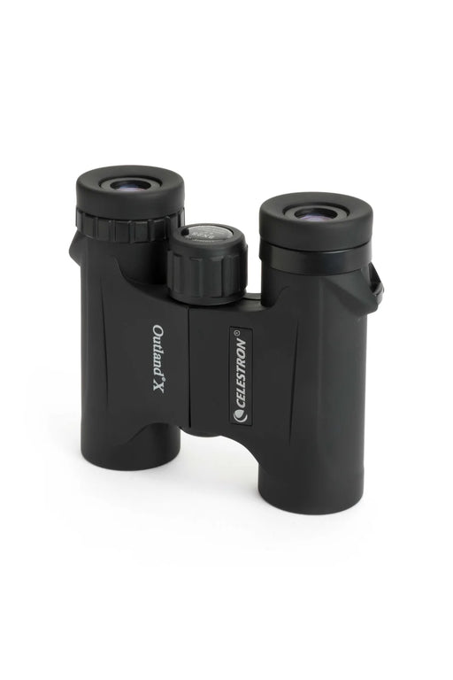 Celestron Outland X 8x25 roof binoculars with compact design and rubber armor for easy grip and outdoor viewing.