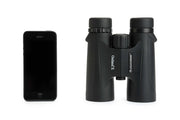 Celestron Outland X 10x42 roof binoculars with black body and textured grip, designed for outdoor viewing.