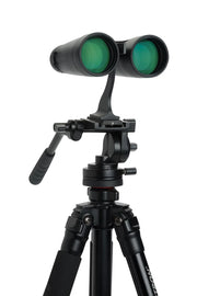 Celestron Outland X 10x50 roof binoculars showing large objective lenses and rugged black body for outdoor viewing.