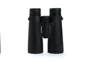 Celestron Outland X 10x50 roof binoculars showing large eyepieces and durable rubber armor for outdoor viewing.