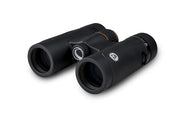 Celestron TrailSeeker ED 8x32 roof binoculars with compact design, featuring large objective lenses and ergonomic grip.