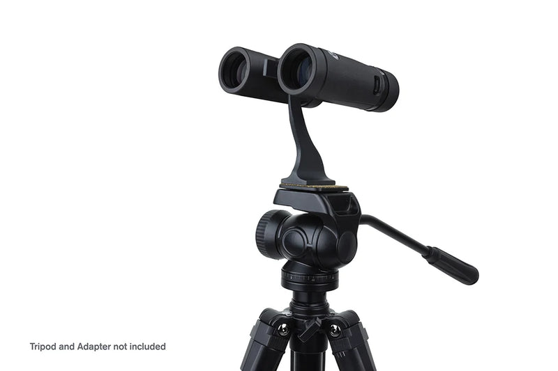 Celestron TrailSeeker ED 10x32 roof binoculars showing the compact design and textured grip for outdoor wildlife viewing.