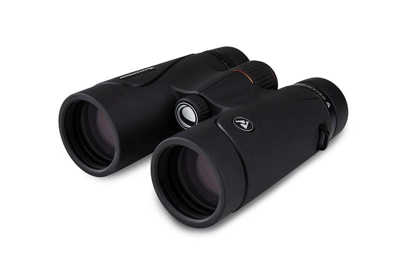 Celestron TrailSeeker 8x42 roof binoculars with black body and textured grip, suitable for outdoor wildlife observation.