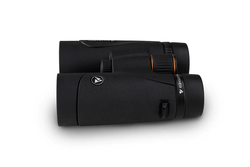 Celestron TrailSeeker 8x42 roof binoculars with textured black body and large objective lenses for outdoor wildlife viewing.
