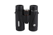 Celestron TrailSeeker ED 8x42 roof binoculars showing the sleek black body and large objective lenses for outdoor viewing
