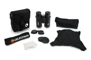 Celestron TrailSeeker ED 8x42 roof binoculars with large objective lenses and textured grip for outdoor wildlife viewing.