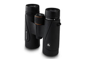 Celestron TrailSeeker 10x42 binoculars with black rubber armor and textured grip for outdoor wildlife viewing.