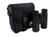 Celestron TrailSeeker 10x42 Roof Binoculars with black body and textured grip, ideal for outdoor wildlife observation.