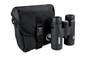 Celestron TrailSeeker ED 10x42 roof binoculars with textured black body and eyepieces, perfect for outdoor wildlife viewing.