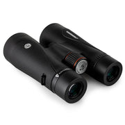 Celestron TrailSeeker ED 10x50 roof binoculars with large lenses and rubber armoring, suitable for outdoor wildlife viewing.