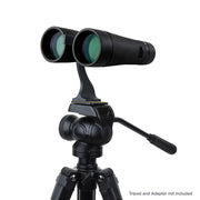 Celestron TrailSeeker ED 10x50 roof binoculars with large lenses and black rubberized body for outdoor wildlife viewing.
