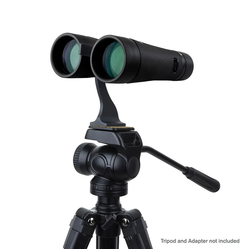 Celestron TrailSeeker ED 10x50 roof binoculars with large lenses and black rubberized body for outdoor wildlife viewing.