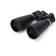 Celestron SkyMaster Pro 15x70 Porro binoculars showing large objective lenses and ergonomic design for astronomical viewing.