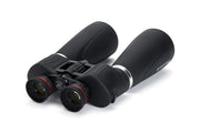 Celestron SkyMaster Pro 15x70 Porro binoculars showing large objective lenses and detailed optical design