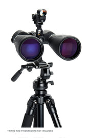 Celestron SkyMaster Pro 15x70 Porro binoculars showing large objective lenses and sturdy body for astronomical viewing.