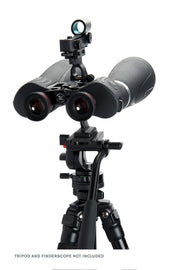 Celestron SkyMaster Pro 15x70 Porro binoculars showing large objective lenses and detailed optical design for astronomy viewing.