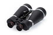 Celestron SkyMaster Pro 20x80 Porro binoculars showing large objective lenses and adjustable focus, ideal for celestial viewing.
