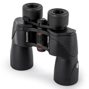 Celestron SkyMaster Pro ED 7x50 Porro binoculars showing the large, durable binocular body with eyepieces and focusing wheel.