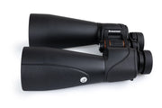 Celestron SkyMaster Pro ED 15x70 Porro binoculars with large objective lenses and rugged design for astronomical and nature viewing.