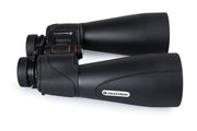 Celestron SkyMaster Pro ED 15x70 Porro binoculars with large objective lenses and ergonomic design for astronomical viewing.
