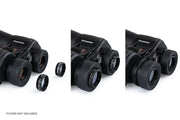 Celestron SkyMaster Pro ED 15x70 Porro binoculars with large lenses and detailed optical design for astronomical viewing.