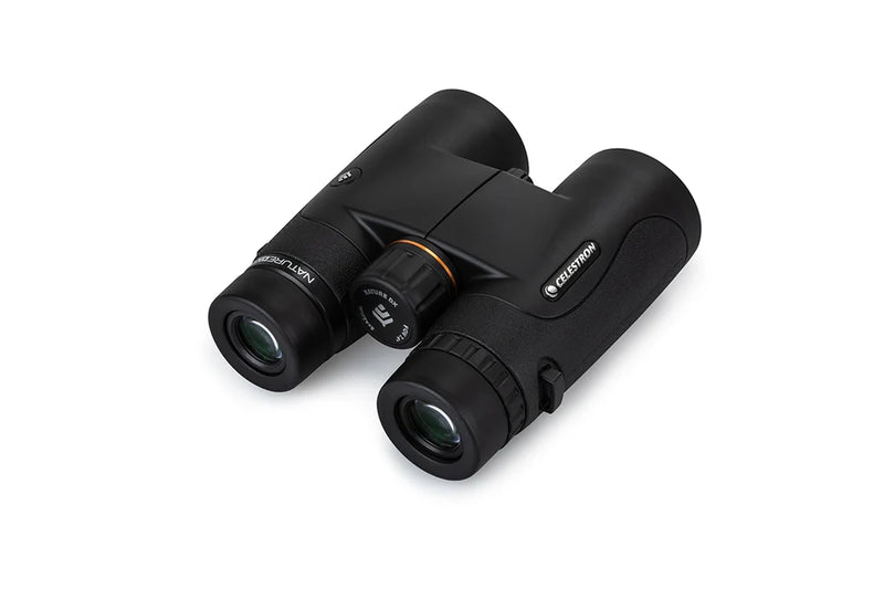 Celestron Nature DX 8x42 roof binoculars with large lenses and ergonomic design for birdwatching and outdoor viewing.